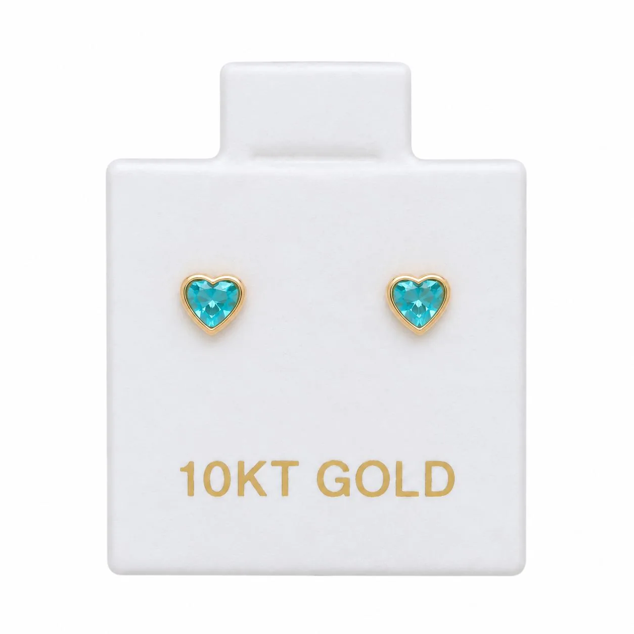 Corazón zirconia blue #3 con sello de 10K, Omorfia