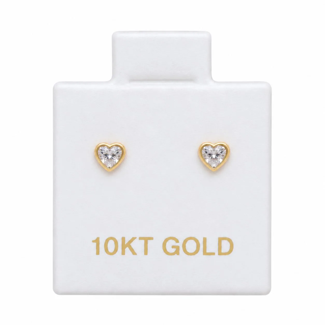 Corazón zirconia blanco #3 con sello de 10K, Omorfia