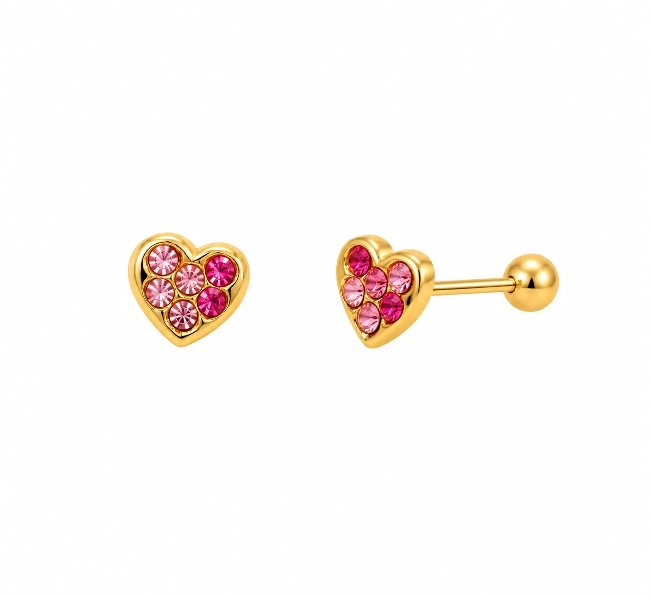 Corazón mini zirconia Morado en oro 10K, Omorfia