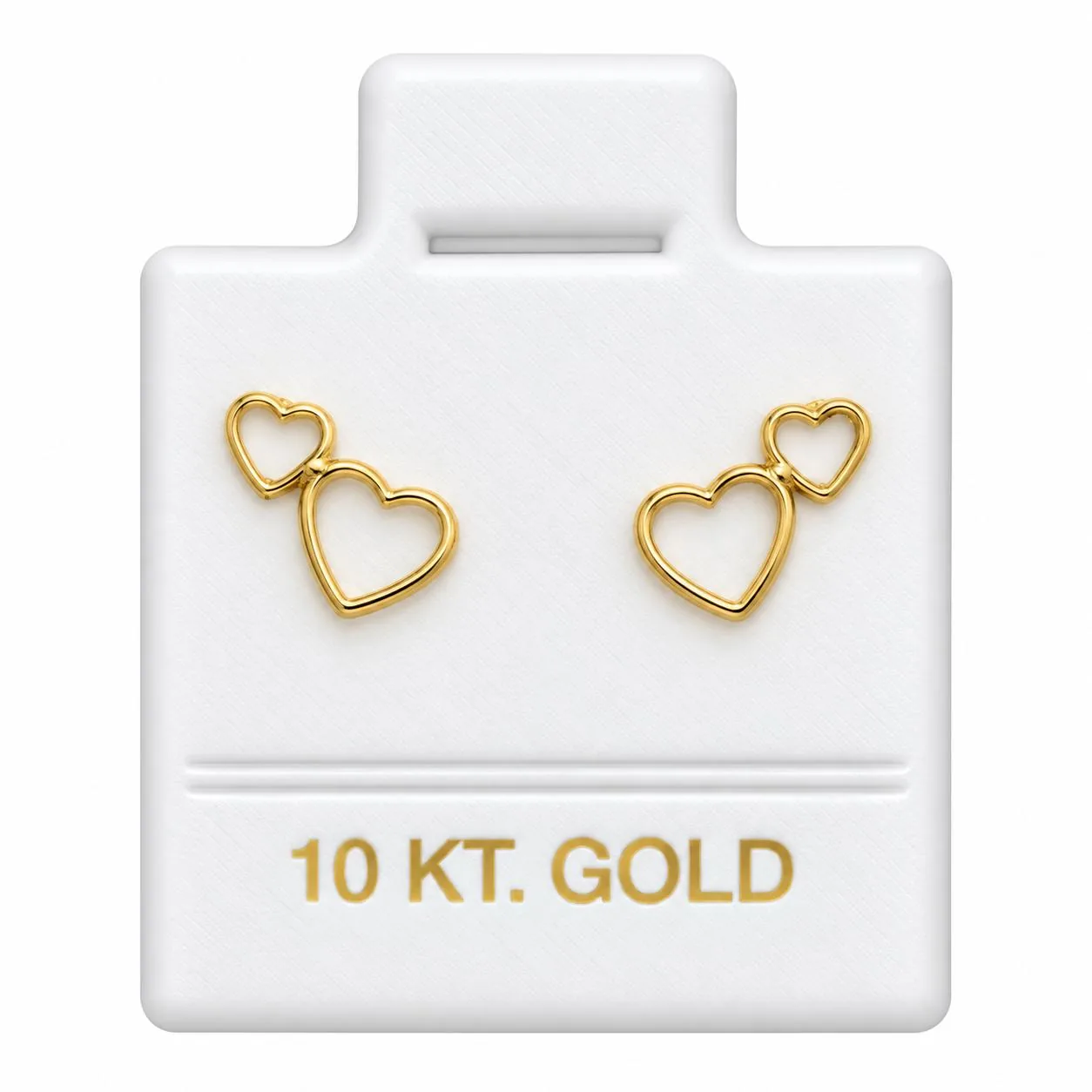 Corazón doble silueta con sello de 10K, Omorfia