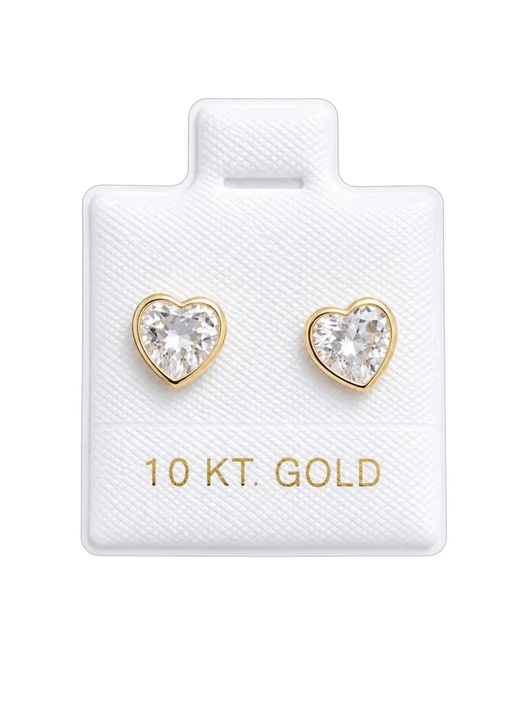 Corazón c/ zirconia #5 blanco con sello de 10K, Omorfia
