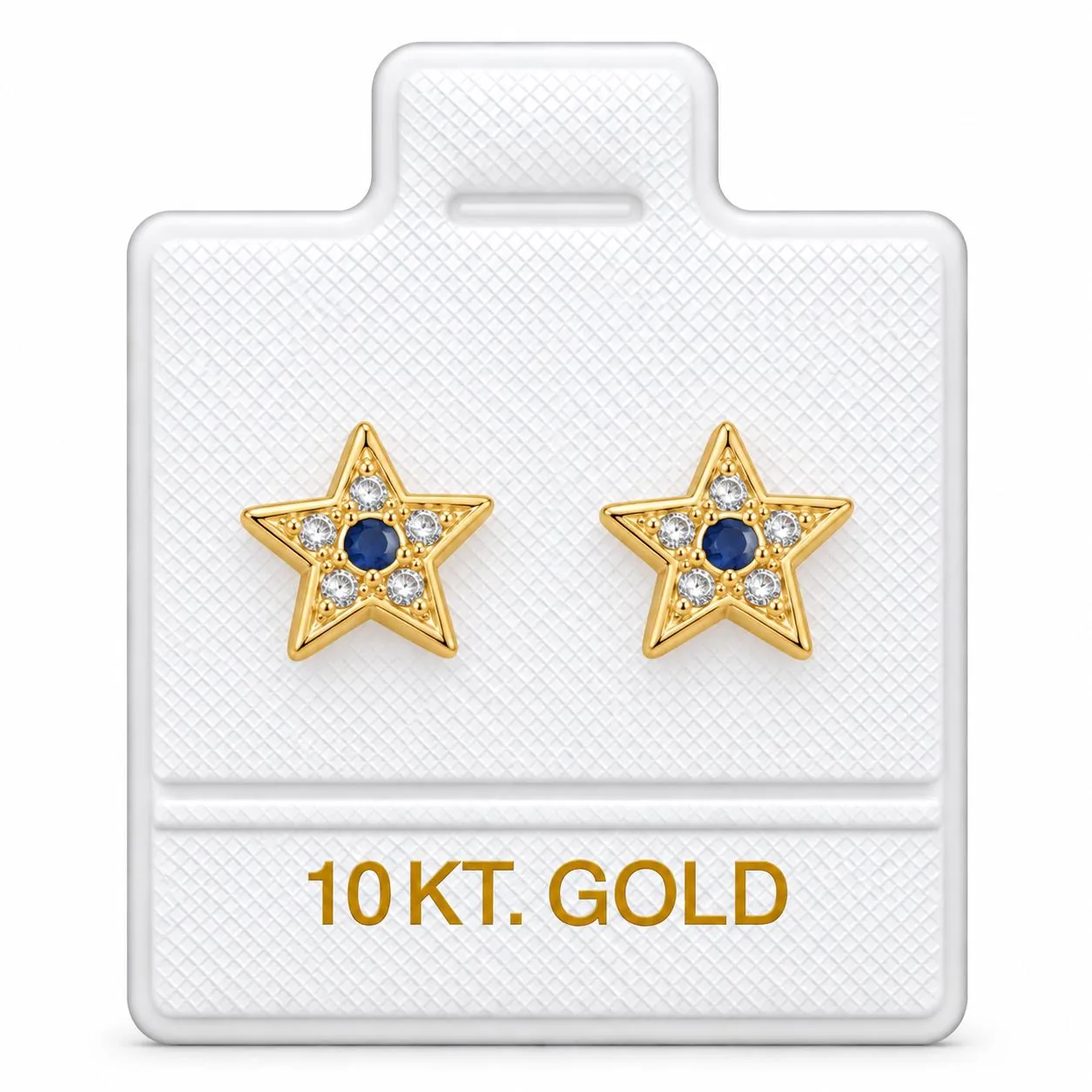 Estrella destello Azul con sello de 10K, Omorfia