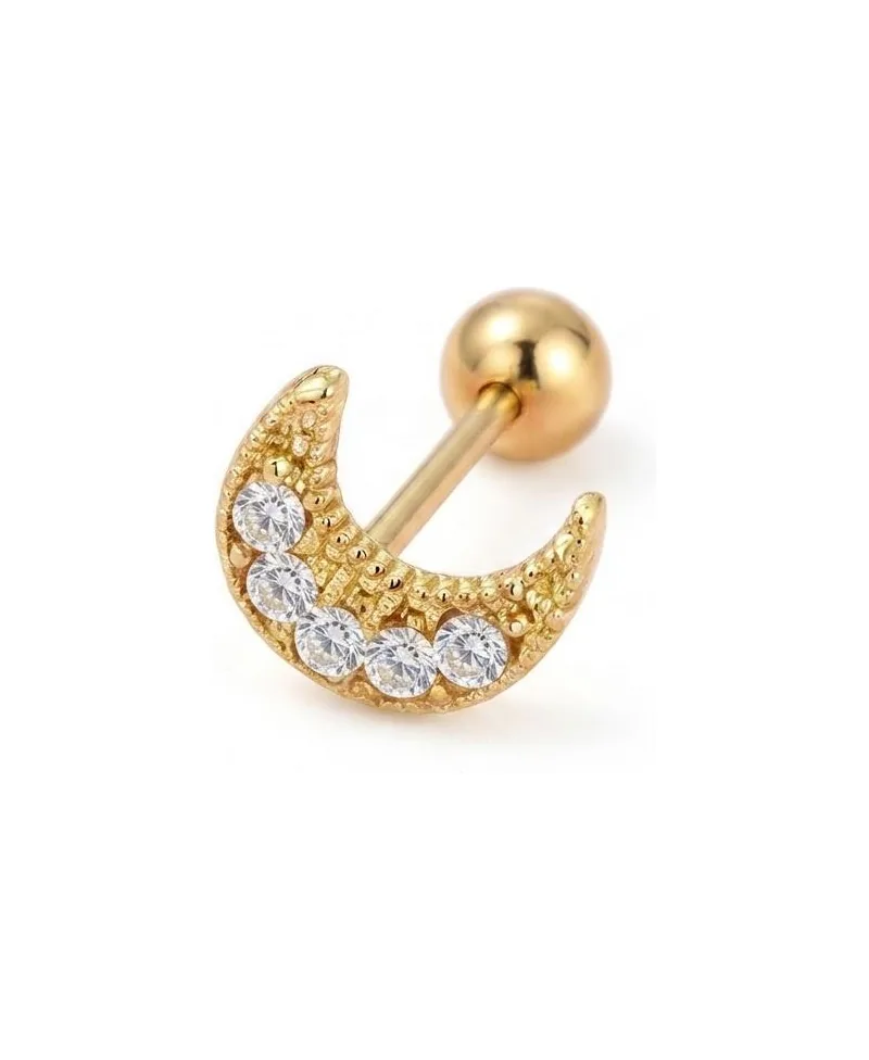 Luna c/zirconia en oro 10K, Omorfia