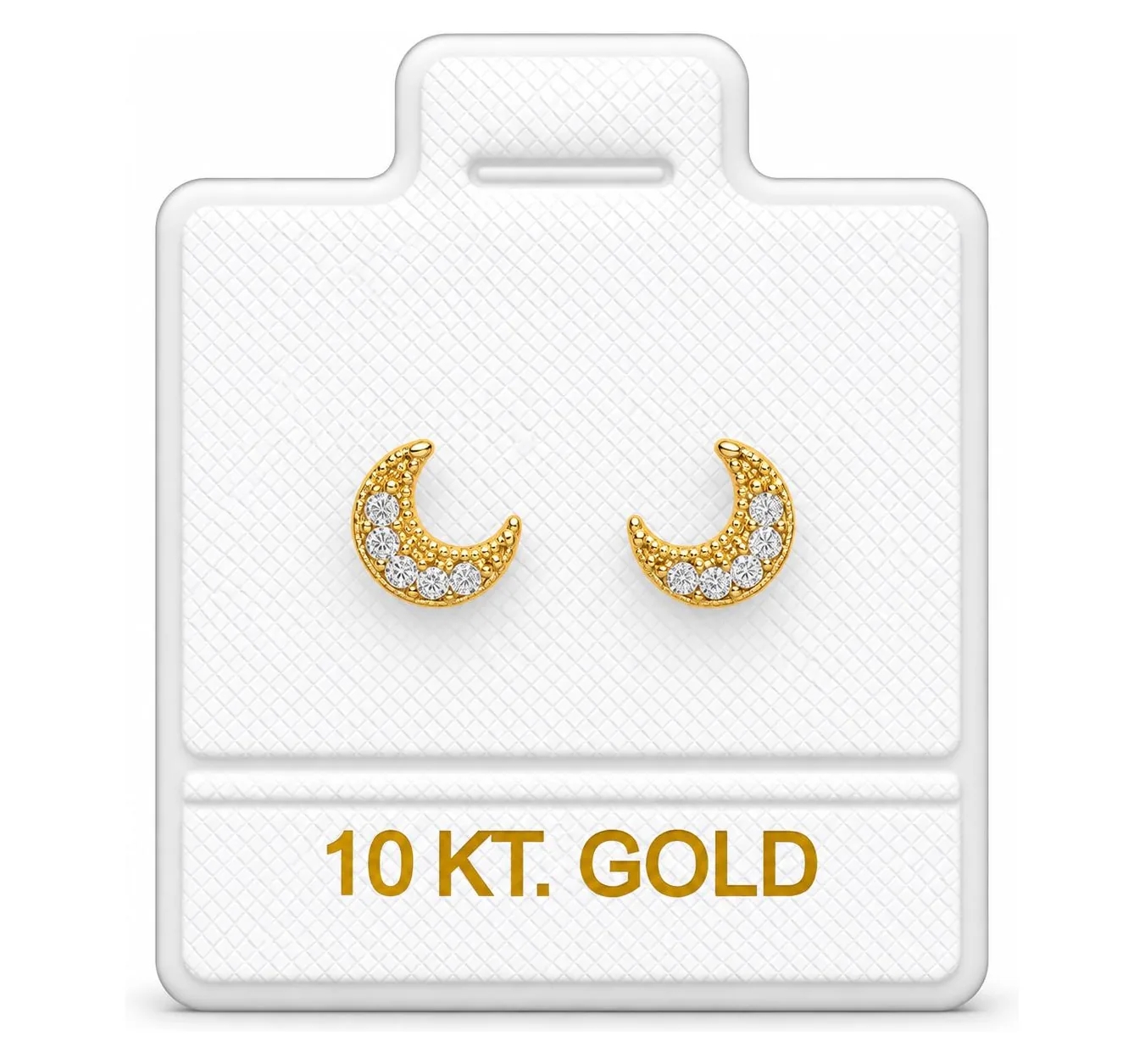 Luna c/zirconia con sello de 10K, Omorfia