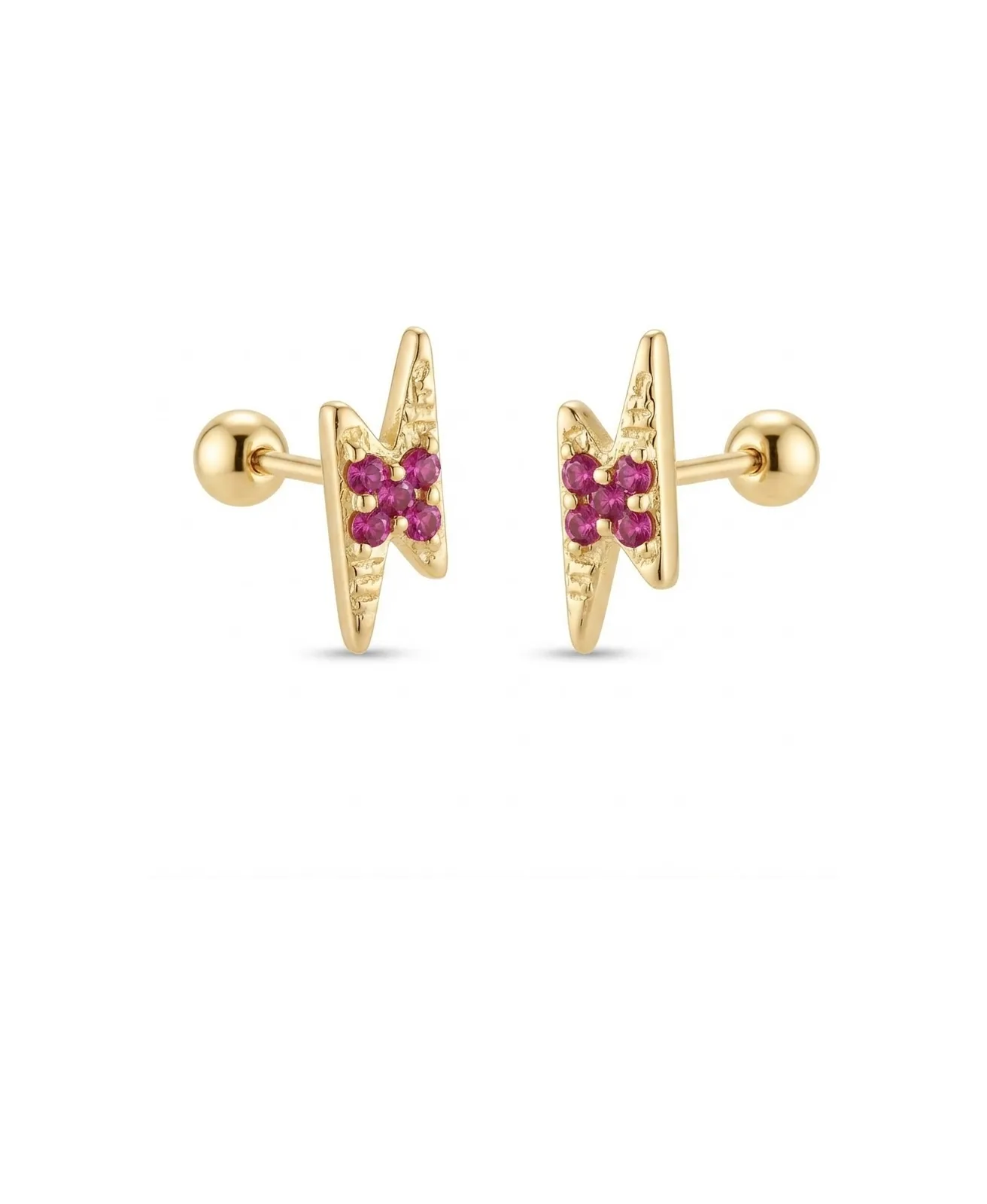 Rayo Zirconia Morado en oro 10K, Omorfia